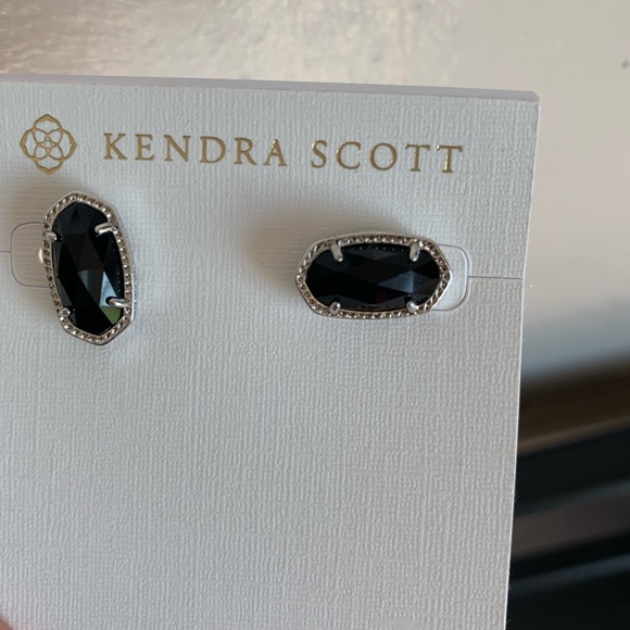 Kendra Scott NWT Ellie Black and Silver Earrings - Picture 2 of 6